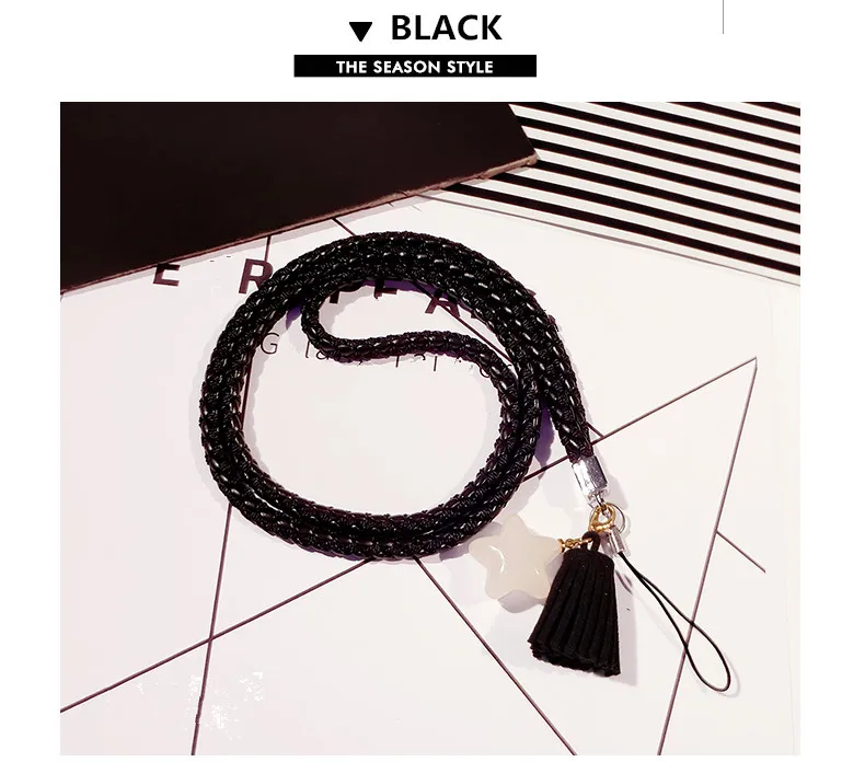 Pu Leather Mobile Phone Straps Star Tassel Smart Phone Key Holder Ring Lanyard Smart Phone Accessory Cord Phone Hand Rope,Other