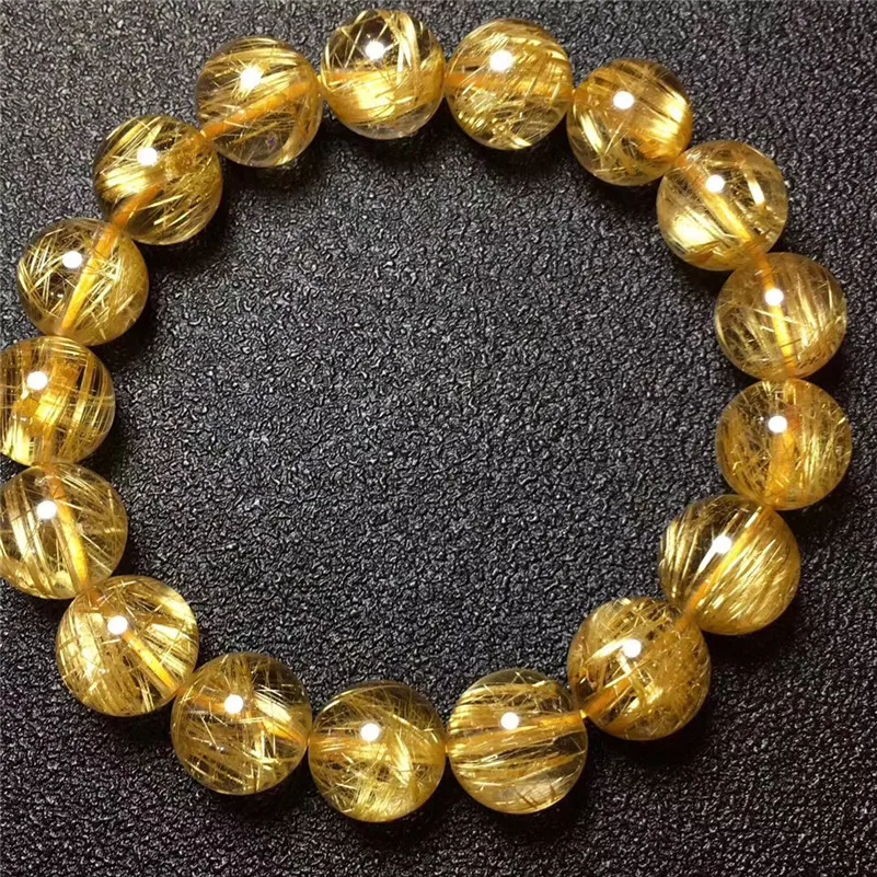 Natural Gold Rutilated Titanium Quartz Bracelet (3)