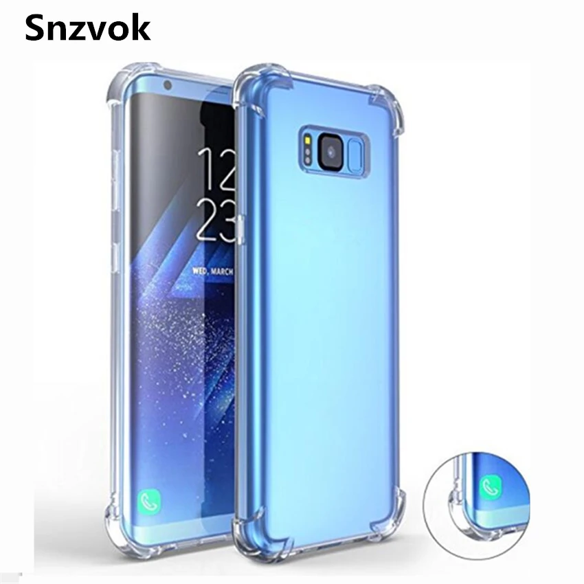 Snzvok Роскошная прозрачный силикон TPU чехол для Samsung Galaxy S8 плюс S7 A3 A5 A7 J3 J5 J7 2017 мягкий