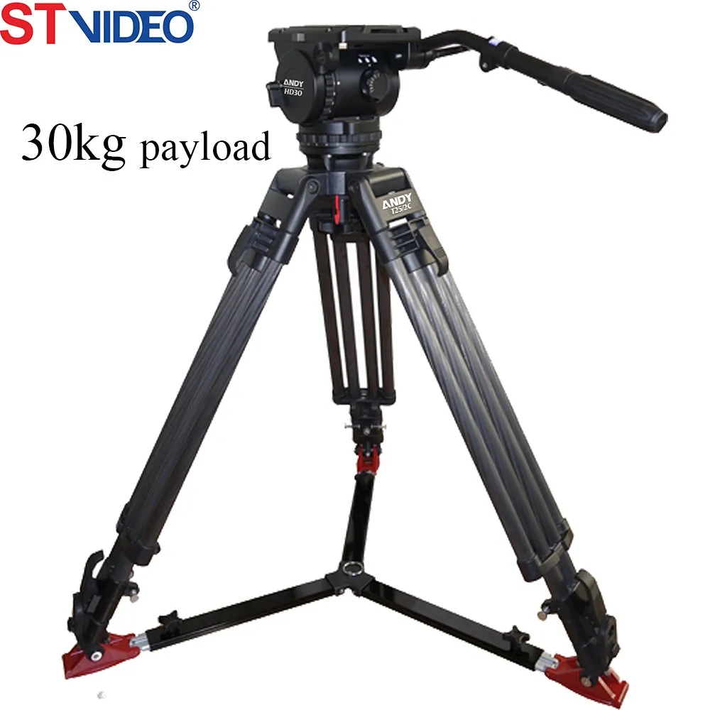 Professional camera tripod payload 30kgs with remote head ground