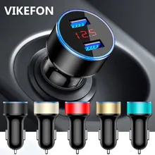 VIKEFON Mini USB Автомобильное зарядное устройство для мобильного телефона планшета gps 3.1A быстрое зарядное устройство автомобильное зарядное устройство двойной USB автомобильный адаптер зарядного устройства для телефона в автомобиле