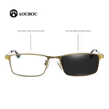 Умный чувствительный фотохромный обесцвечивание анти-синий свет классический стиль унисекс очки для чтения Металл Золотой крытый и ou