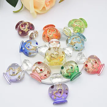 

10pcs/lot 41x29mm Perfume Bottles Flatback Resin Rhinestones Mixed Colors No Holes For Clothes Key Chian Pendant Diy Accessories