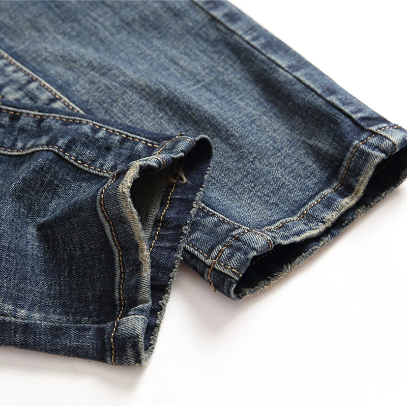Sokotoo Мужские Винтажные байкерские джинсы с разрезами для moto Лоскутные тонкие прямые потертые синие джинсовые брюки