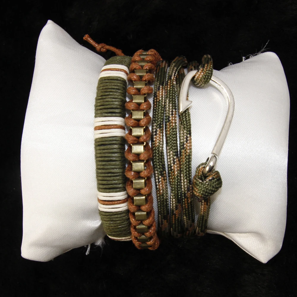 Vintage Rope Chain&Elastic Leather Chain Bracelet&Bangle for Men with