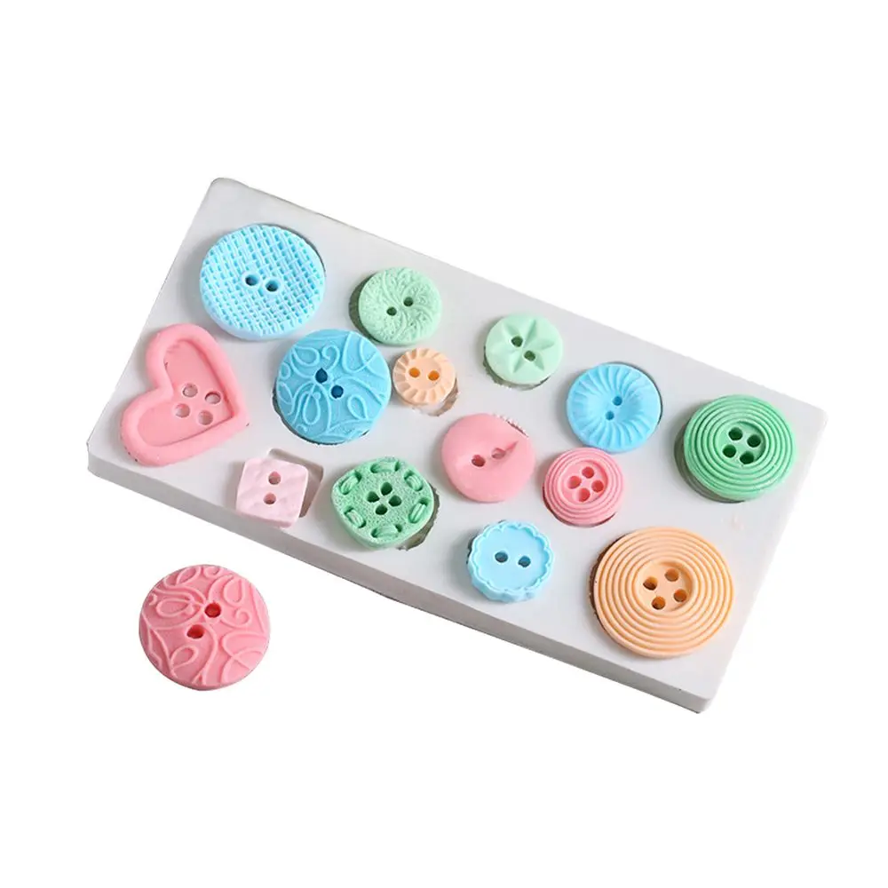 

1PC Button Silicone Fondant Mold Baking Tools Cake Chocolate Jelly Candy Cookies Mould Bakeware Fondant Silicone Mould Tools