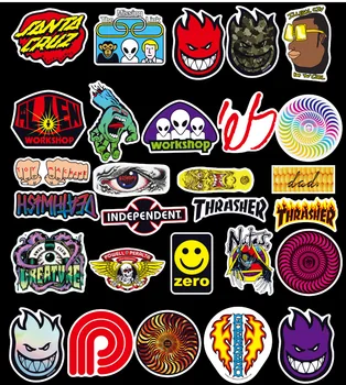 

100 PCS pack Skateboard Fashion brand Logo Waterproof Sticker For Luggage Car Guaitar Skateboard Phone Laptop Bicycle Stickers