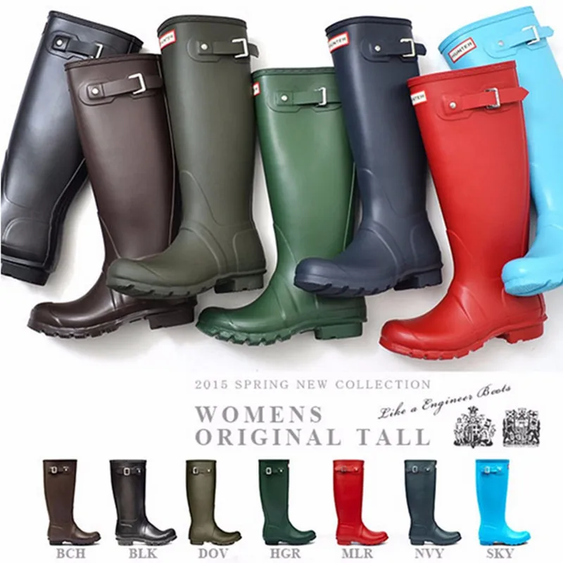 

2017 trus reveler Women's low heels rain boots (rubber) high h-brand rainboots Ms. water shoes with original bags free shipping