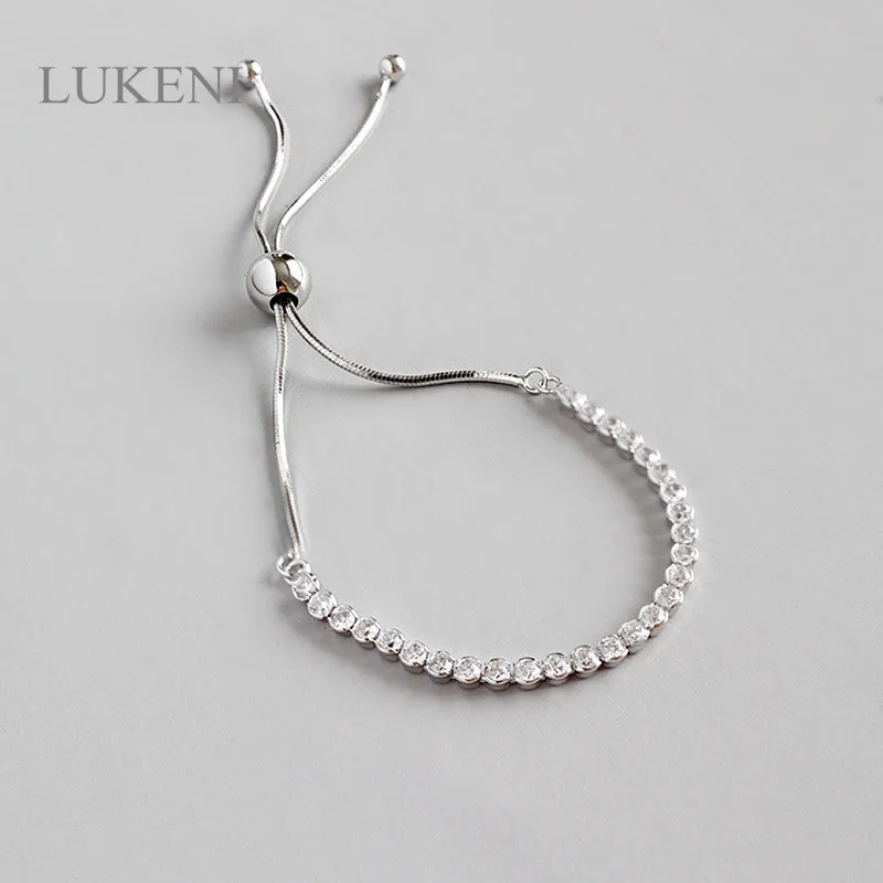 LUKENI S925 стерлингового серебра микро декор циркон Adjustabl Esnake браслет-цепочка для девушки, чтобы подарок ювелирные изделия