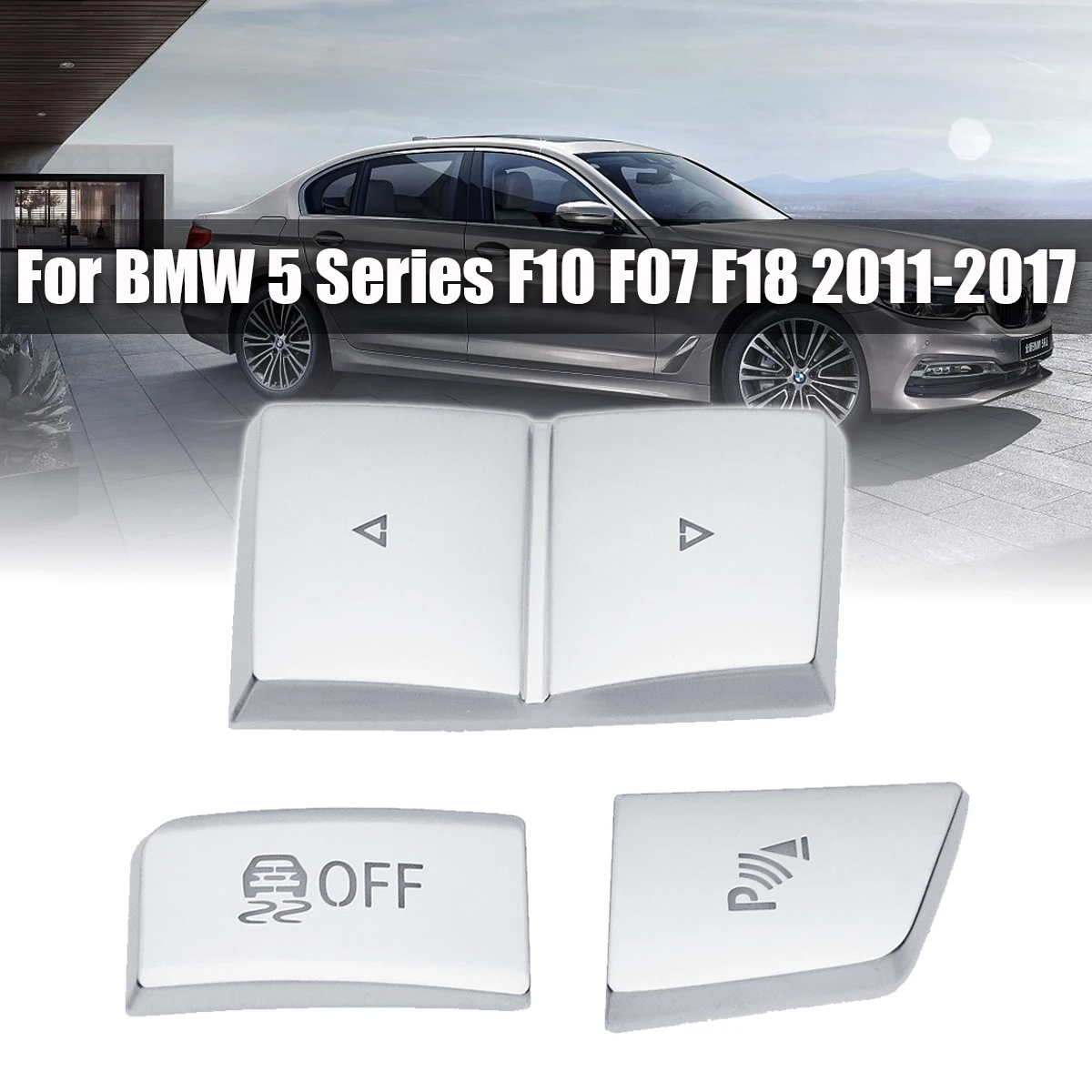

3pcs Chrome ABS Gear Shift Buttons Decorative Cover Trim for BMW 5 series F10 F07 F18 Auto Interior Stickers Accessories