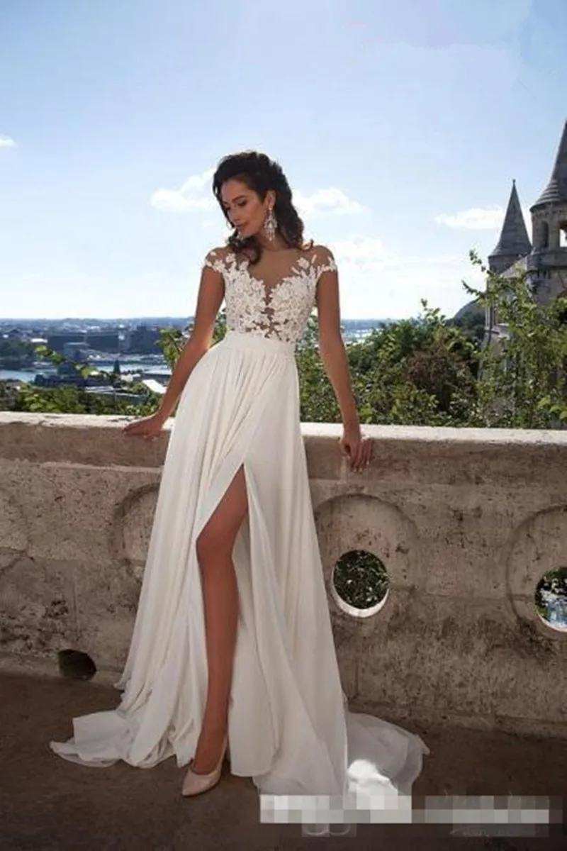 2018-cheap-sexy-beach-wedding-dresses-bohemian-beach-sheer-neck-high-side-split-chiffon-lace-applique-wedding-dress-bridal-gowns-boho (5)