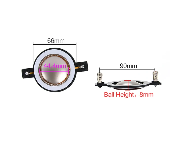 Титановая диафрагма 44,4 мм 34,4 мм звуковая катушка ВЧ динамик ремонт круглый медный провод с колонкой 8 Ом 1 пара