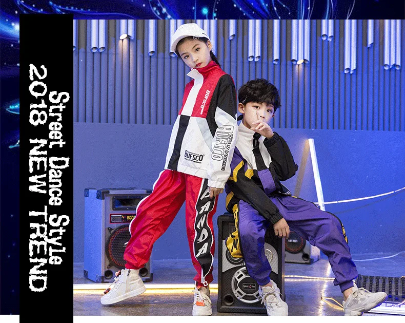 Children Boys New Trend hip-hop Dance Performance Sets For Jazz Dance Print Kids Clothes Halloween Party Clothing (2)