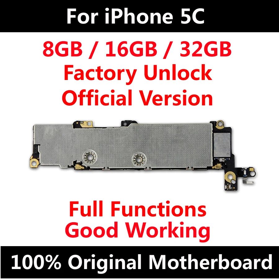 

8GB 16GB 32GB For Official iPhone 5C Original Motherboard Factory Unlock Mainboard Full Function IOS Good Working Logic Board