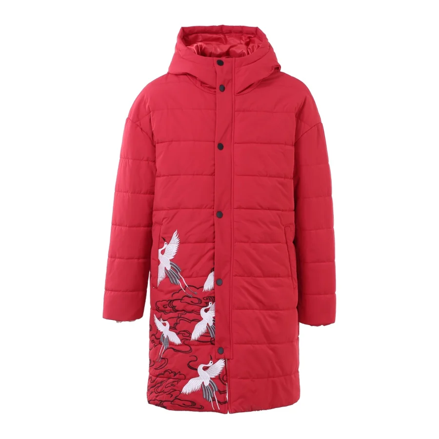 Зимние куртки для мужчин s Casacos, мужские зимние куртки, горячая распродажа, Pinli Pin Li, осенний мужской длинный костюм с вышивкой B184305633 - Цвет: Red