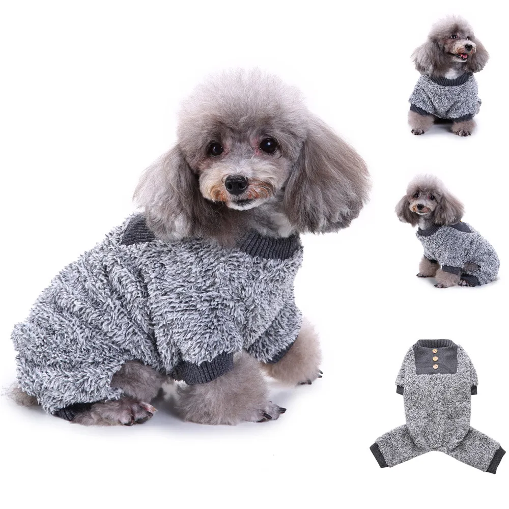 Теплые пижамы для домашних животных Одежда Для Собак Мопс одежда для щенков Чихуахуа Французский бульдог куртка пальто зимние комбинезоны для маленьких собак