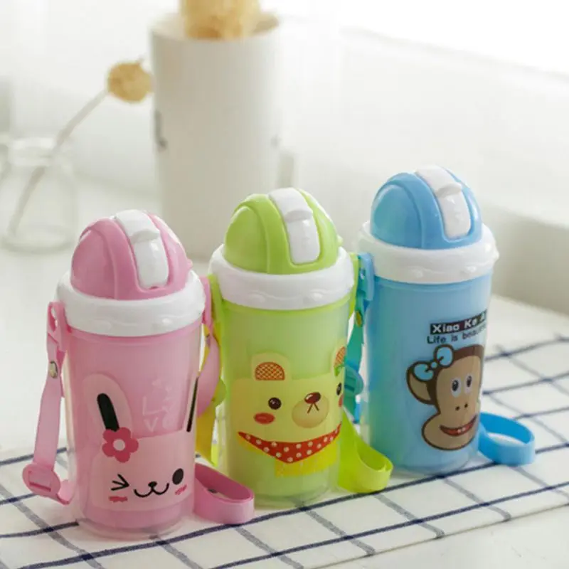 

baby stro cup met riem twee layer draagbare lekvrije Unbreakable Water Kinderen Cups gift baby fles cup 360 degree leak proof