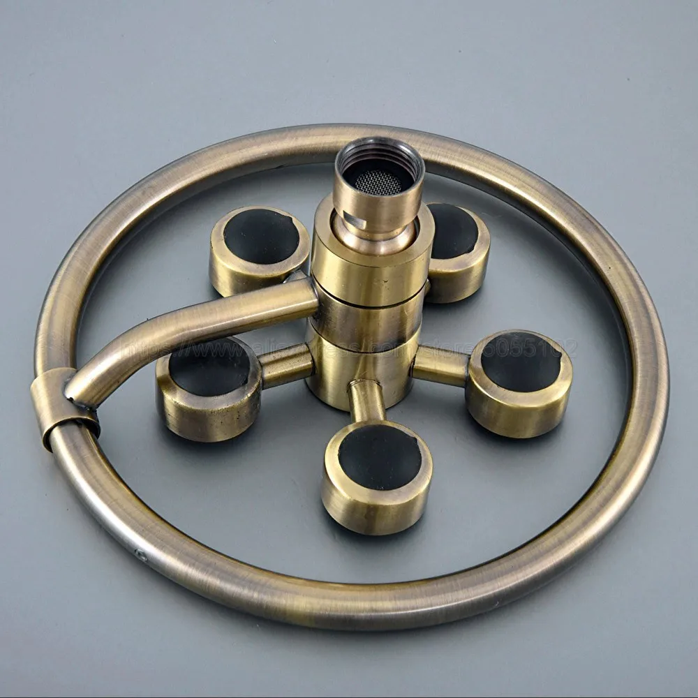 

7.7" Rainfall Shower Head Antique Bronze Finished Round Rotate Rain Bathroom Showerhead zsh256