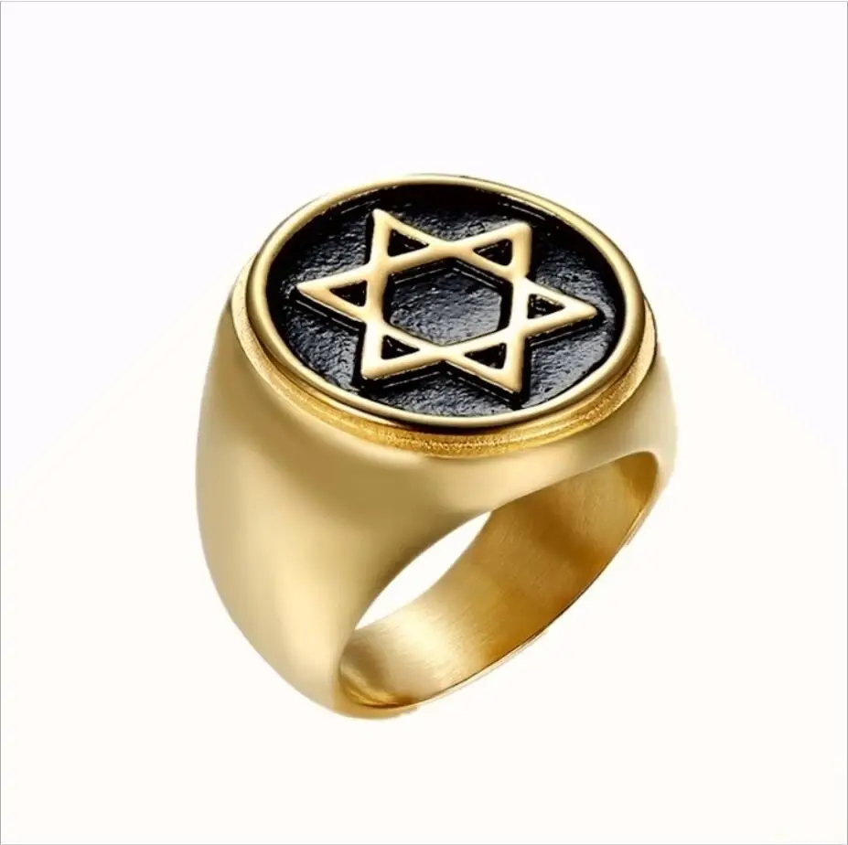 2018 New Arrived Gold Color Stainless Steel Men Hip Hop Star Of David Rings Fashion Vintage Hexagram Ring Hiphop Jewelry Gifts Rings Aliexpress