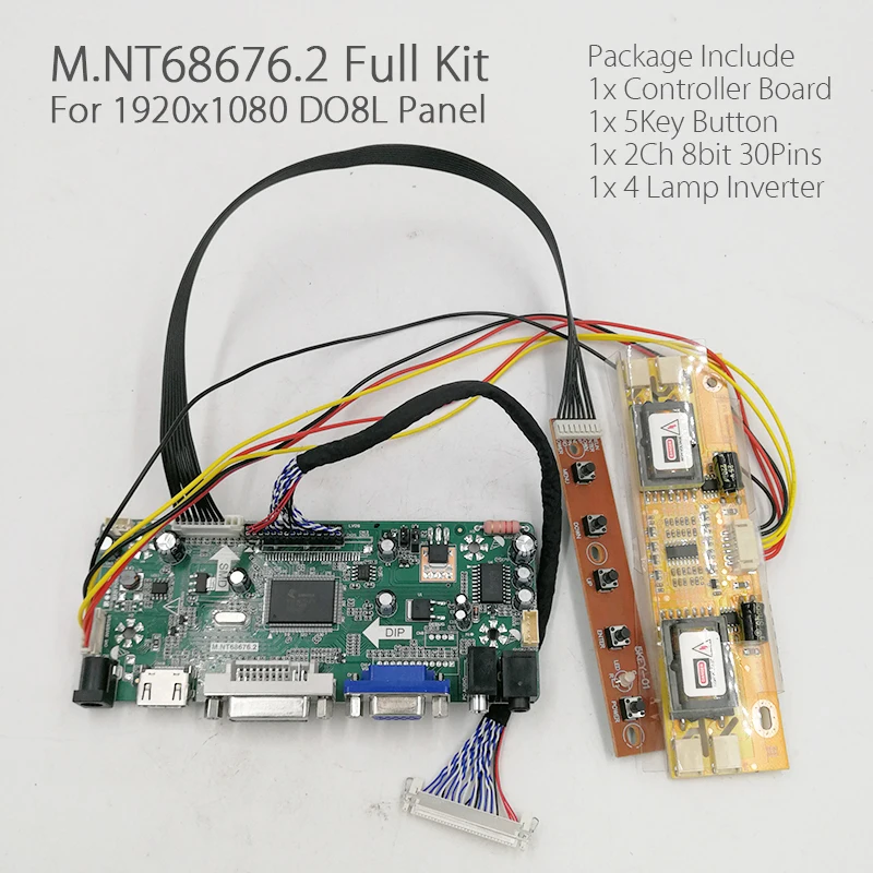 

M.NT68676.2 LCD Controller Board HD Port DVI VGA Audio PC Module Kit For M215HW01 1920X1080 2ch 6/8-bit 30pins lcd panel