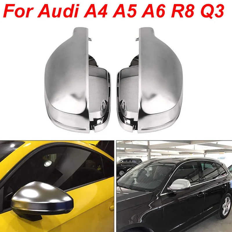 

For Audi a4 a3 2014 207 a6 c7 avant Q5 2018 Matt Chrome Mirror Cover Rearview Side Mirror Cap S Line B8.5 B8K car accessories