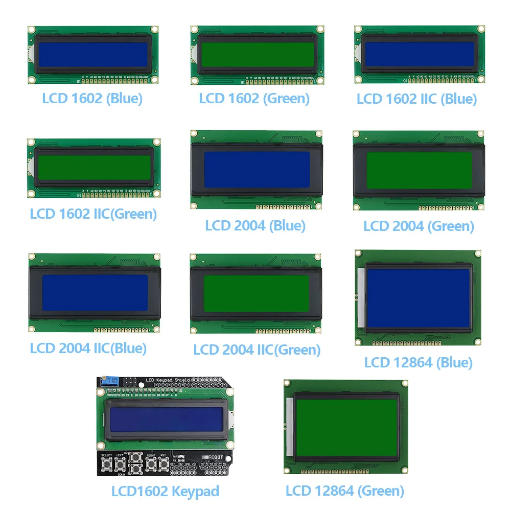Дисплей модуля LCD1602 LCD2004 LCD12864 IIC/I2C синий/зеленый экран для Arduino UNO Mega 2560 Raspberry
