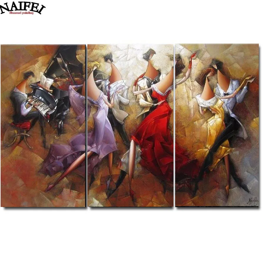 

3 pcs/set DIY 5d diamond Painting cross stitch Abstract Music Party Painting,full square diamond embroidery mosaic home decor
