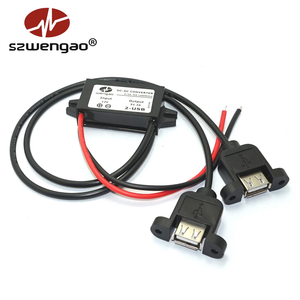 Высокое качество DC 12V к DC 5V 3A 15W преобразователь модуль Duble USB выход адаптер питания