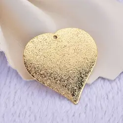 10 шт. 23 мм 24 К матовое золото цвет покрытием Латунь Сердце талисманы Подвески для изготовления ювелирных изделий интимные аксессуары