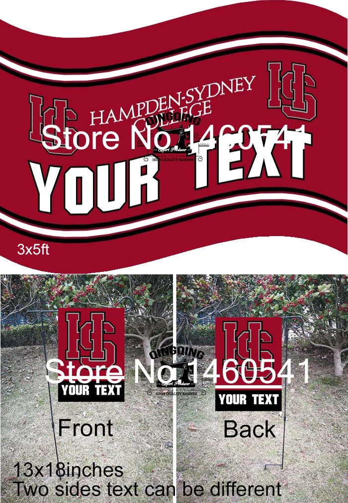 Хэмпден Sydney Тигры ваш текст флаг 3ft x 5ft полиэстер НКАА сад 13inx18in qingqing супер