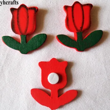 

10PCS/LOT,Red rose wood stickers,Wall Fridge stickers Wedding decoration Kindergarten ornament Scrapbooking kit Wholesale