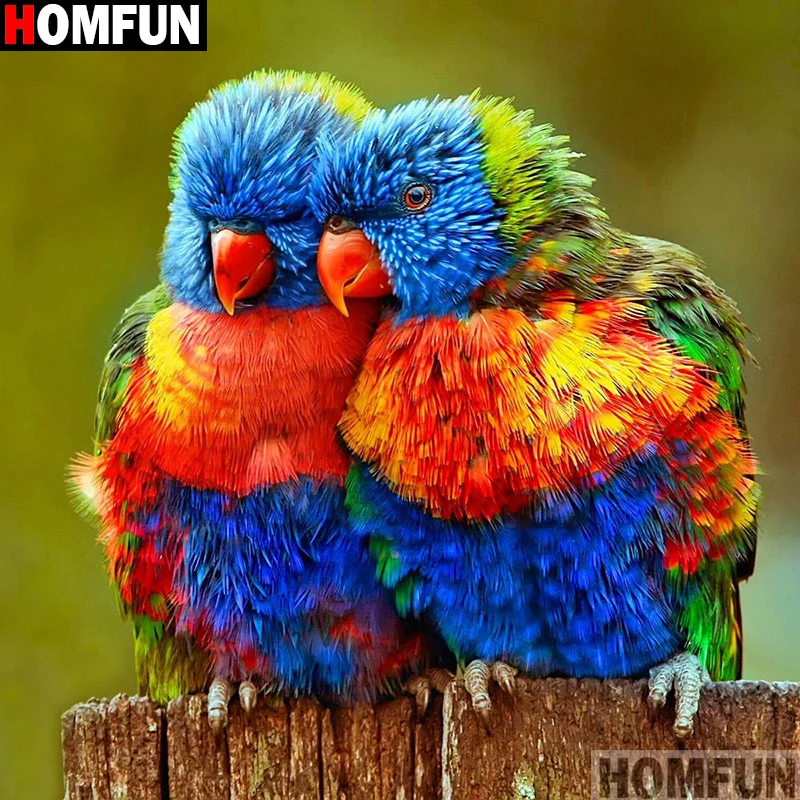 Алмазная живопись HOMFUN A14513 картина Птица с полными квадратными/круглыми стразами