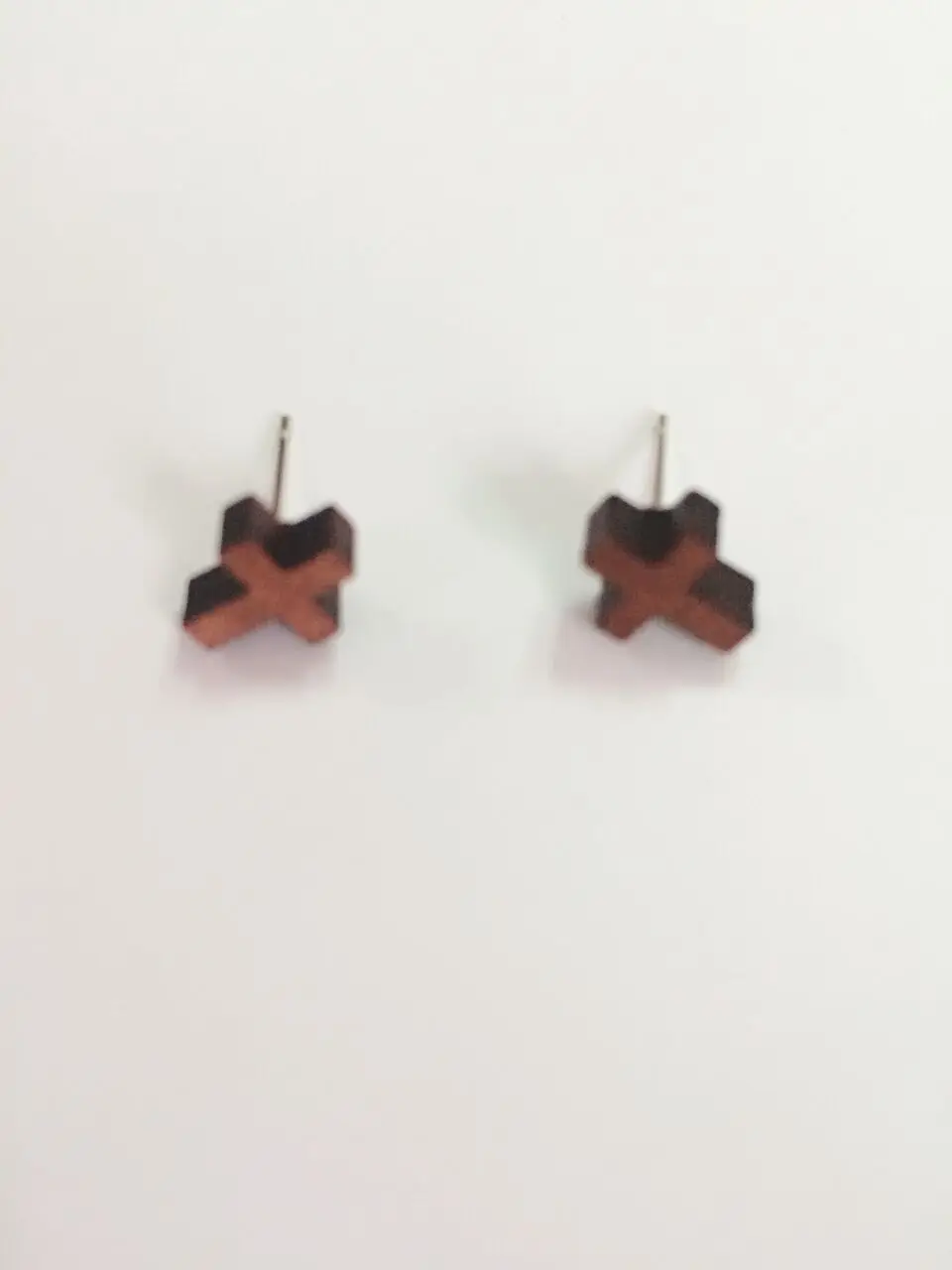 

pair cheap design New design handmade wood cross earring hollow 2016