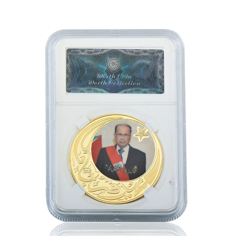 WR лидер Дубаи ОАЭ позолоченные Коллекционные монеты набор монет с держателем монет медаль подарочный набор дропшиппинг - Цвет: coin 4 with case