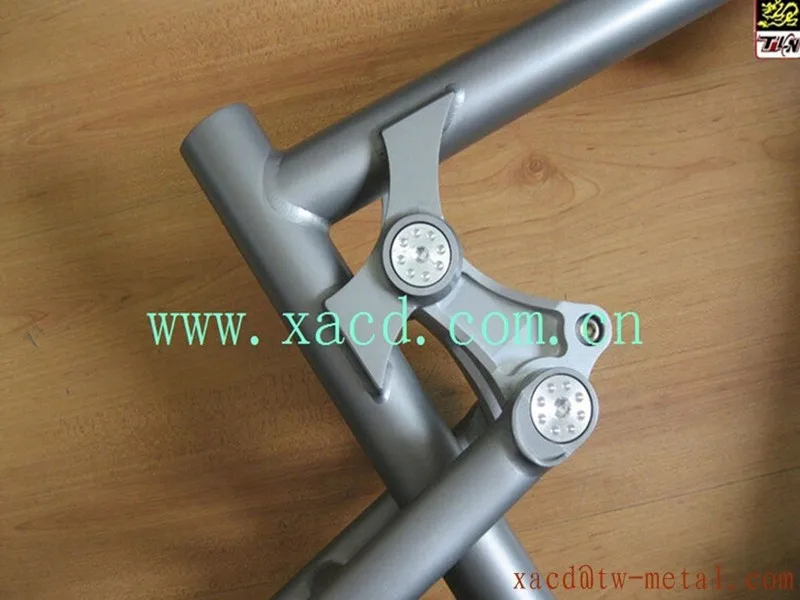 Clearance Titanium Full Suspension Bicycle Frameset with Sandblasting finished New design Ti Suspension Moutain Bike Frame Top-rated titan 4 Clearance Titanium Full Suspension Bicycle Frameset with Sandblasting finished New design Ti Suspension Moutain Bike Frame Top-rated titan 4