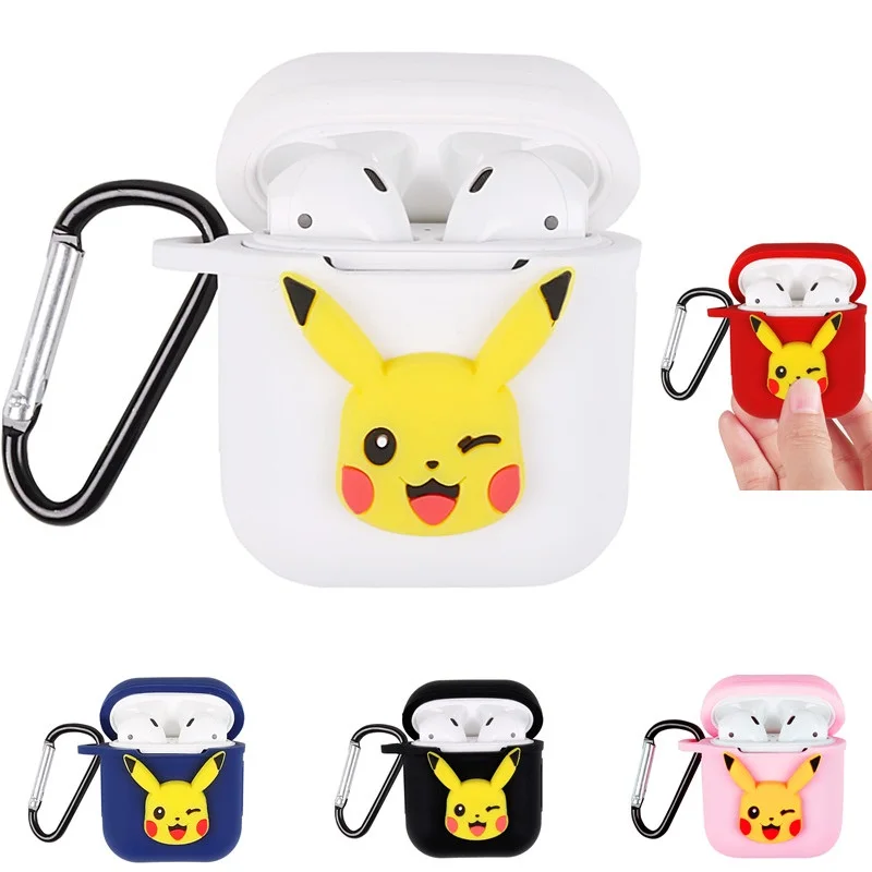 

Cartoon Pattern Silicone Shockproof Earphone Case Hook For Apple AirPods