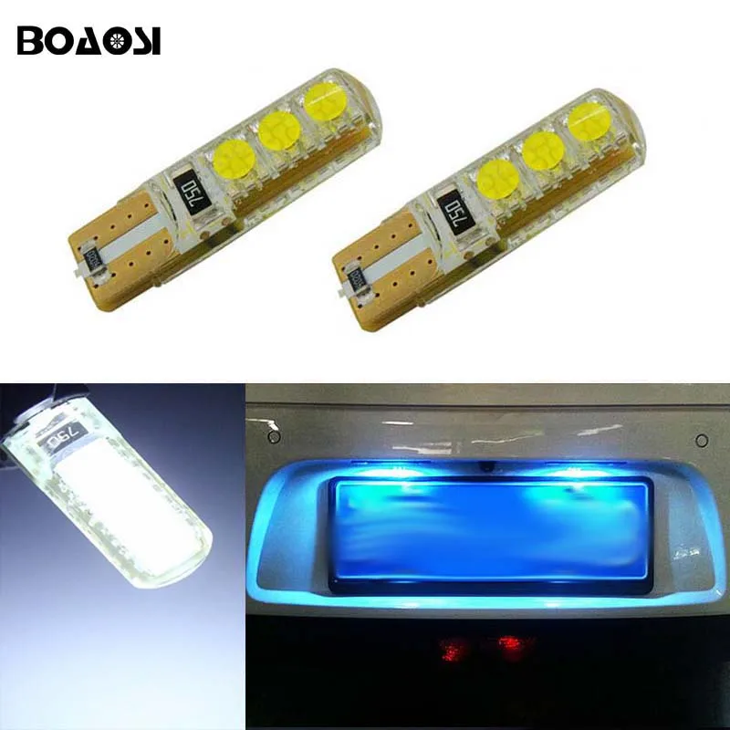 BOAOSI 2x светильник ный белый свет номерного знака без Ошибок T10