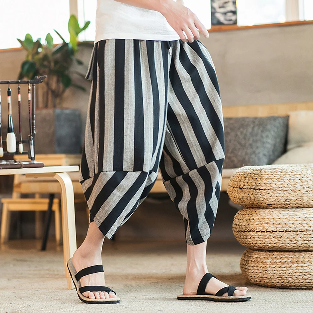 New Summer Men Linen Cotton Chinese Style Wide Leg Trousers MensJogger Hip Hop Streetwear Pants Casual Loose Bloomers Pantaloni New Summer Men Linen Cotton Chinese Style Wide Leg Trousers MensJogger Hip Hop Streetwear Pants Casual Loose Bloomers Pantaloni