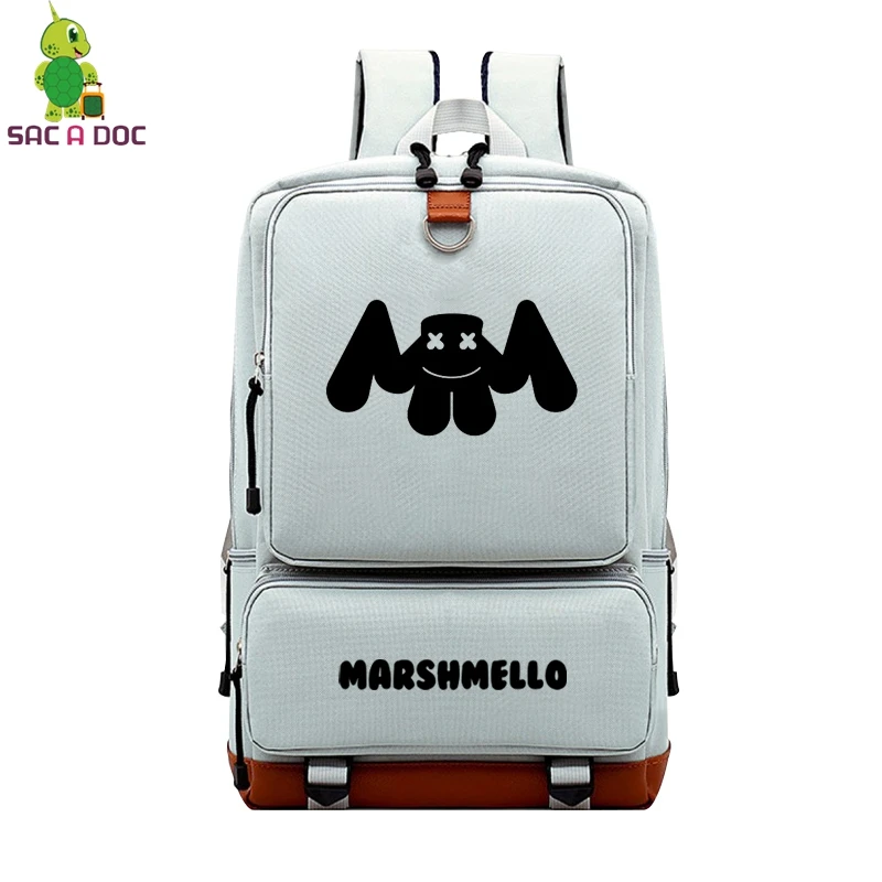 

SAC A DOC School Backpack Marshmallow Cosplay Backpacks Travel Daypack DJ Marshmello Laptop Bag Daily Ruckpack Sac A Dos Mochila