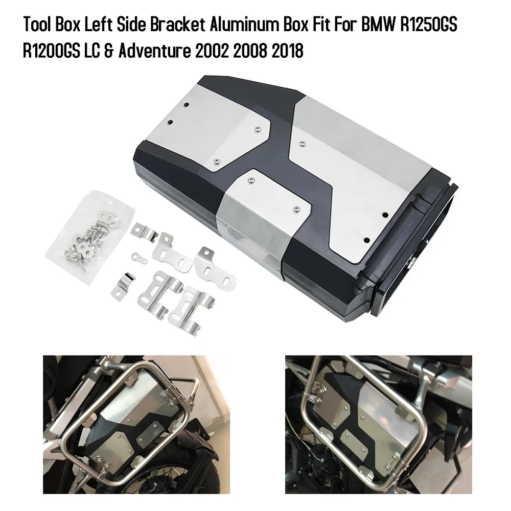 

Motorcycle Accessories Tool Box Left Side Bracket Aluminum Box Fit For BMW R1250GS R1200GS LC & Adventure 2002 2008 2018