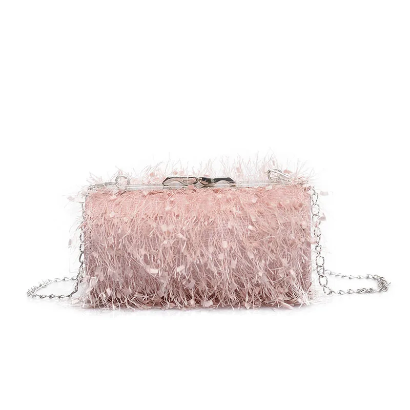 

New Autumn and Winter Fur Small Bags for Women Handbags Female 2019 Women's Crossbody Chain Shoulder Fashion Round Crossbody Bag
