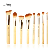 Jessup Brand 8pcs Beauty Bamboo Professional Makeup Brushes Set Make up Brush Tools kit Buffer Paint Cheek Highlight Shader line