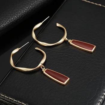 

Exknl Pearl Dangle Earrings For Women Vintage Irregular Freshwater Brincos Geometric Drop Earring Jewelry DIY Wedding Party Gift