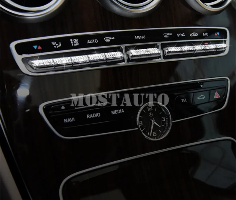 Для Benz GLC X205 X253 горный хрусталь Стиль центральной консоли Управление отделочное покрытие кнопки- 11 шт