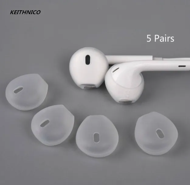 

5Pairs Silicone Anti-slip Replacement Ear Bud Eartips Cushions Cover Ear Tips for Earpods For Iphone 5/5S/6/6S