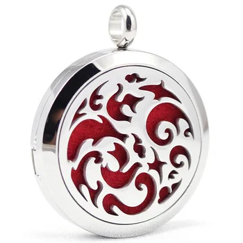 

30mm stainless steel new design aroma aromatherapy essential oil diffuser pendant necklace