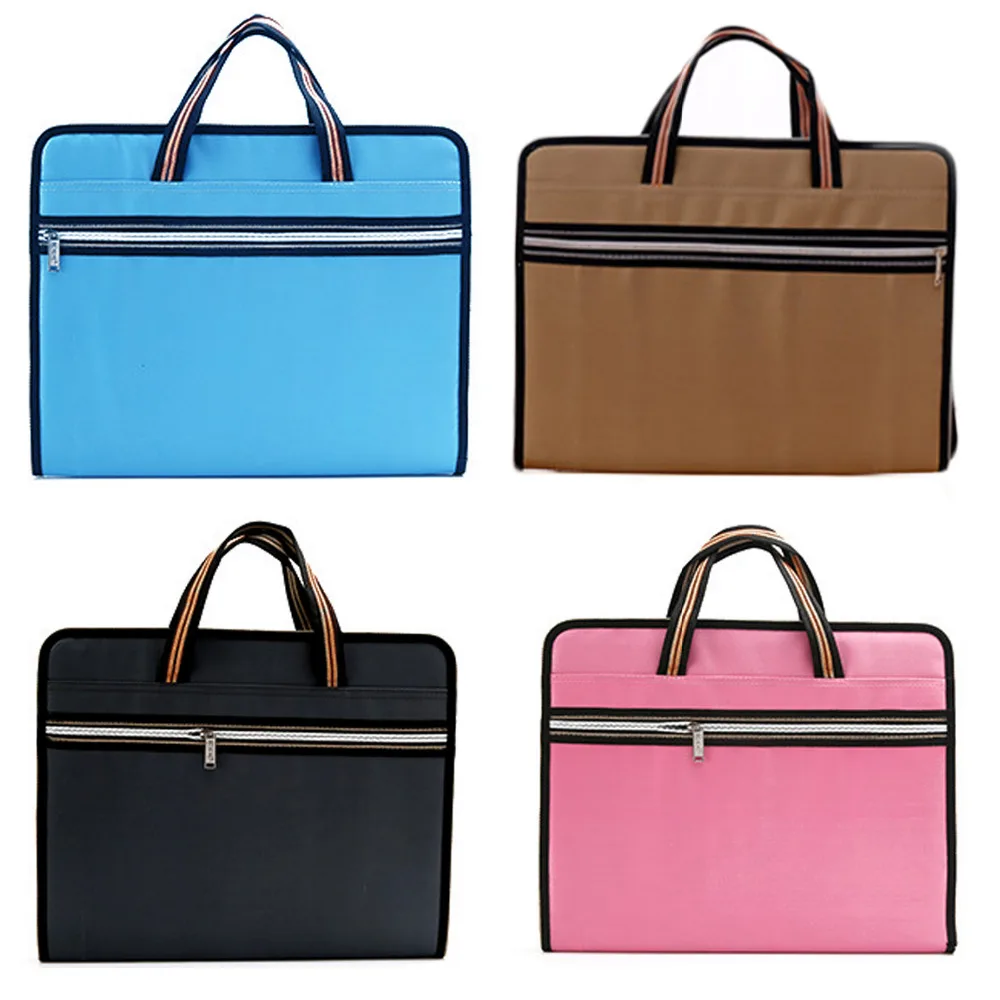

Portable File Filing Bag Folder Document Organizer with Canvas Zippers for Examination Test Papers Books Office School Teachers