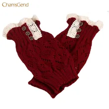 CHAMSGEND/вязаные сапоги с тремя пуговицами; короткие гетры с манжетами; Модные женские носки; вязаные модные зимние сапоги с кружевной отделкой