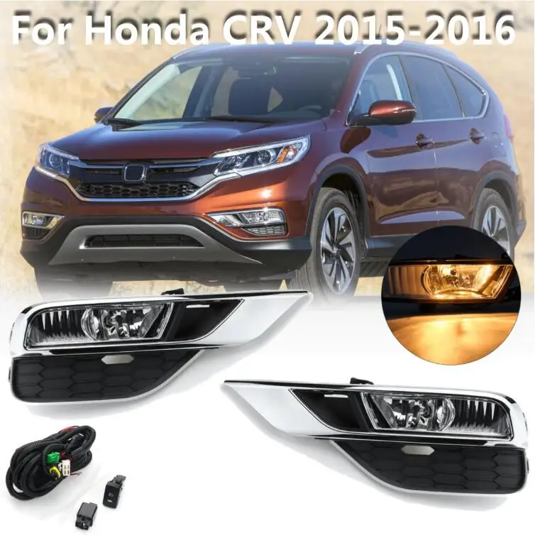 Автомобильный бампер, головной светильник для Honda CR-V CRV, противотуманный светильник г., галогенная лампа, 4300 К, провод hanress, фара для CRV CR-V, противотуманная фара