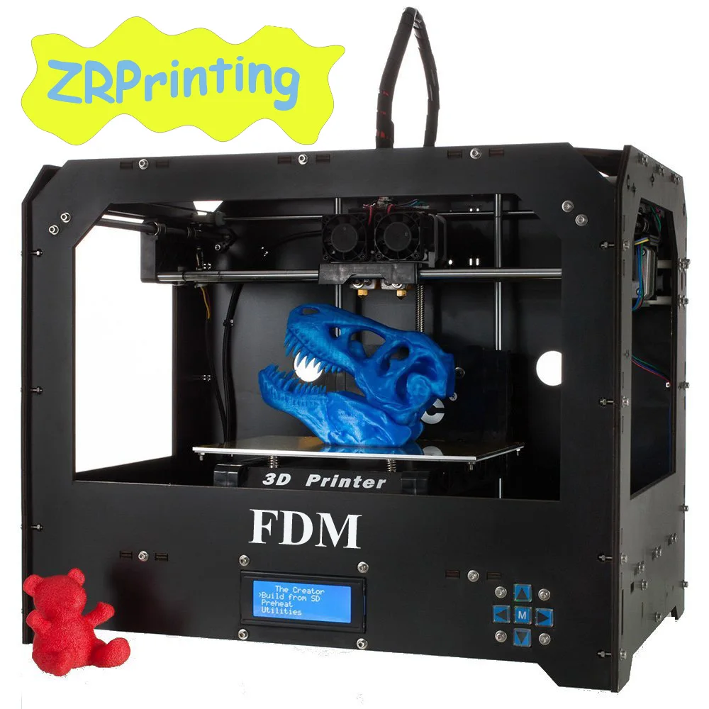 ZRPrinting 3d принтер FDM модель в сборе две насадки на основе Rep 3d принтер двойной спринклер 1,75 мм нити